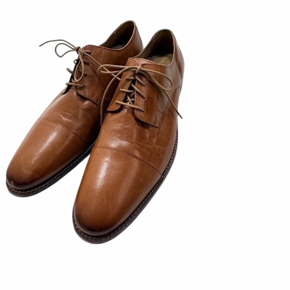 Florsheim Leather Cap Toe Oxford Dress Shoes Men Size 12 D Cognac Business shoe - Picture 4 of 12